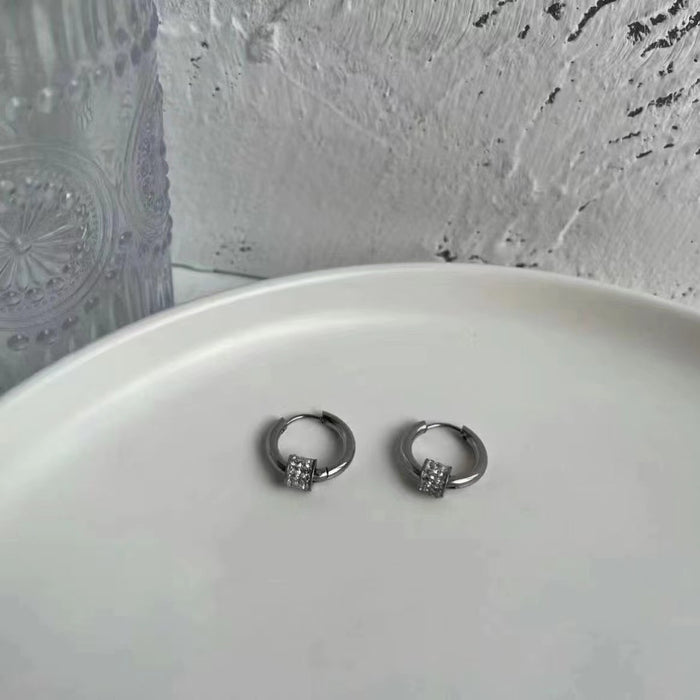 Wholesale Earrings, men's zirconium inlaid pendant, versatile and high-end design, personalized accessories, women's accessories