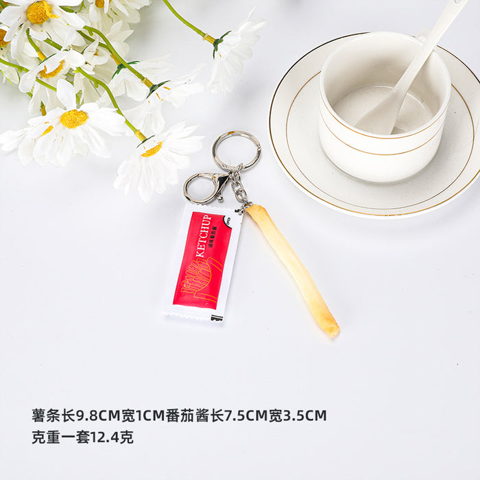 Wholesale Trendy Chicken Nugget Keychain Cute PVC Food Charm MOQ≥2