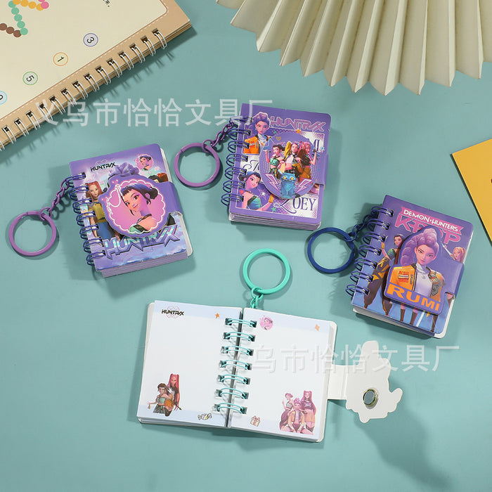 Wholesale 2pcs Cartoon Girl Group Pendant Coil Notebook Cartoon Creative Keychain