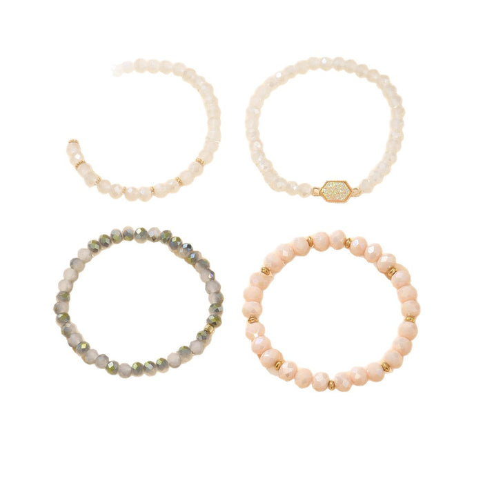 Wholesale New product temperament exquisite cut glass bead design square brand bracelet set for women