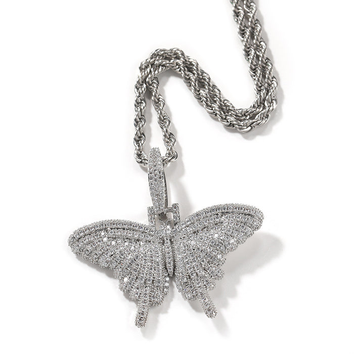 Wholesale Butterfly Diamond Pendant Necklace JDC-NE-GuMeng004