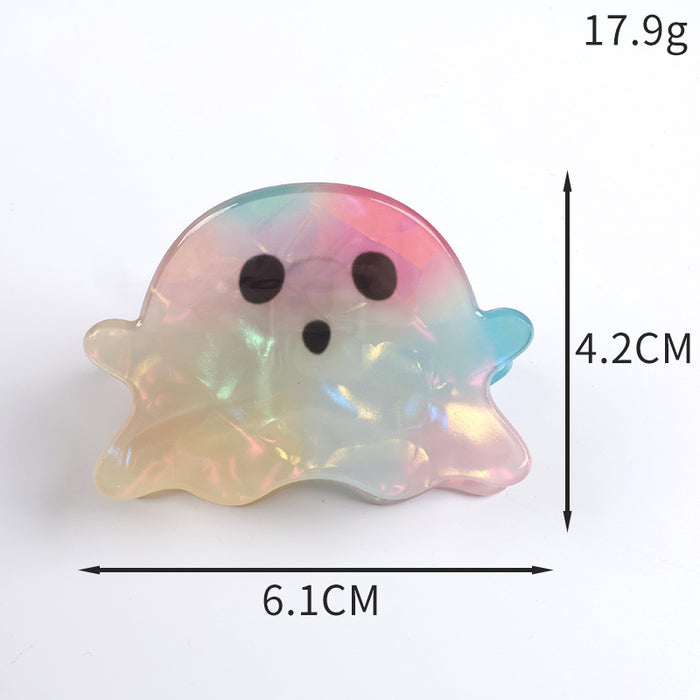 Wholesale Halloween imitation acetate  funny dark style shark clip personality creative pumpkin hairpin ghost clip