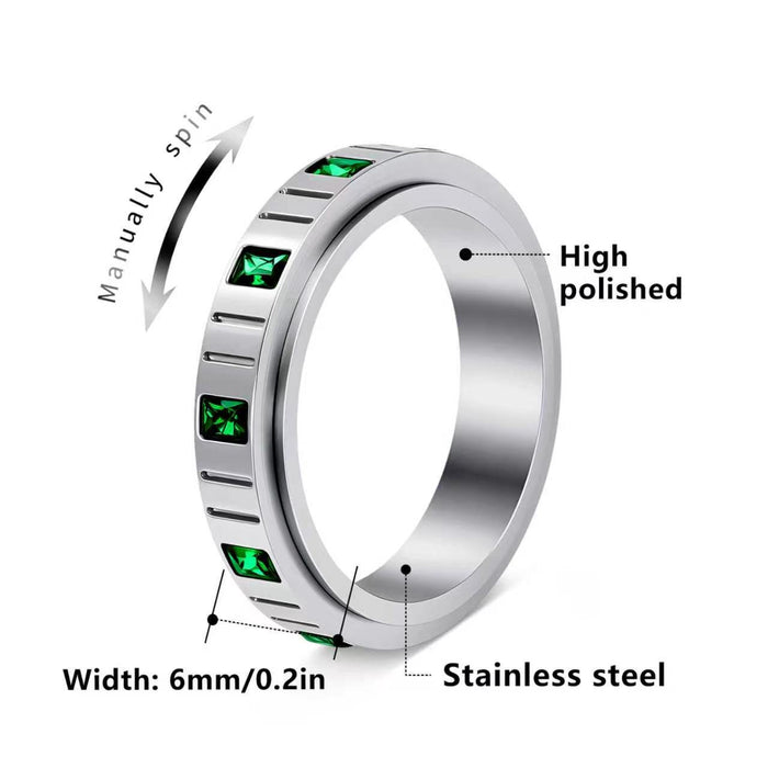 Wholesale Stainless Steel Diamond-Encrusted Ring Set Fashion Jewelry Gift for Women Boutique