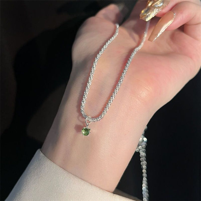 Wholesale Diamond zircon necklace, simple and versatile collarbone chain bracelet, temperament necklace accessory