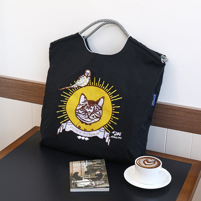 Wholesale Canvas bag embroidery shopping bag tote bag large capacity bag women' s handbag crossbody bag