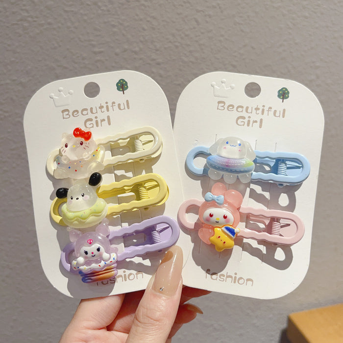 Wholesale Luminous Kidsren' s Cute  Hairpin Little Girl' s Forehead Headdress Girl' s Bangs Hairpin Baby Luminous