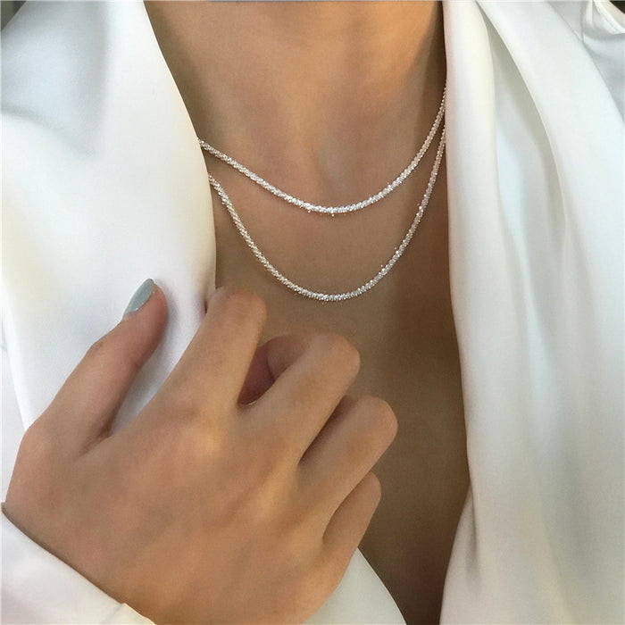 Wholesale Sparkling Star Necklace Women's Clavicle Chain Necklace  Plain Chain Stackable Design
