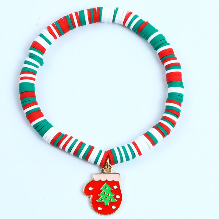 Wholesale Christmas Soft y Bracelet Beaded suit Santa Bell Gift Bracelet