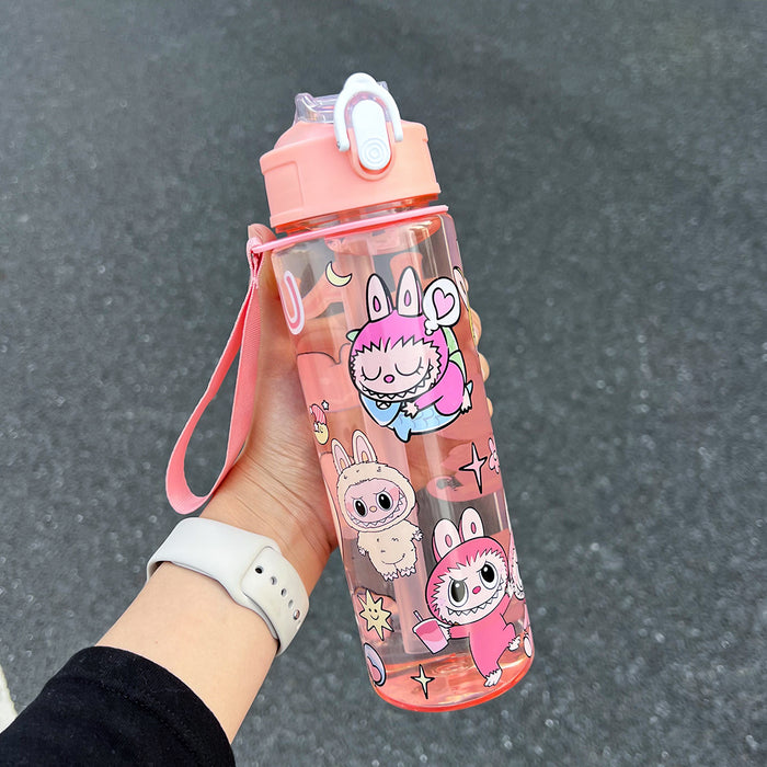 Wholesale Cute Straw Water Cup Cartoon Water Cup with Lanyard