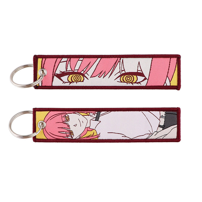 Wholesale Japanese Anime Woven Label Keychain Lanyard  Fabric Anime Peripheral