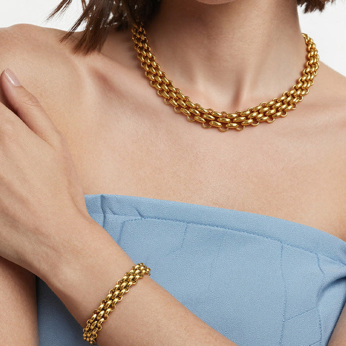 Wholesale OT buckle bracelet and necklace with thickened stainless steel chain