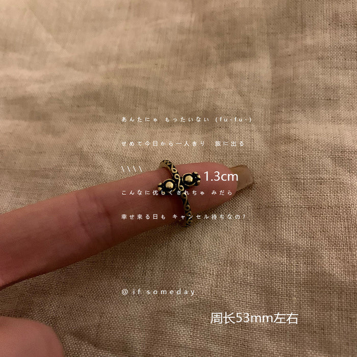 Wholesale Vintage vintage agate ring for women, niche, light luxury, high-end, unique opening index finger ring