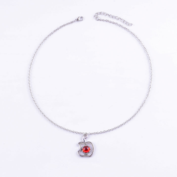 Wholesale Creative retro and fun styling with inlaid ruby necklace, elegant and light luxury accessories