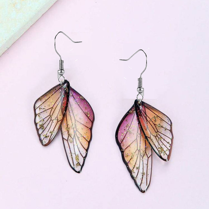 Wholesale Acrylic Butterfly Wing Earrings Vintage Style Fashion Accessory