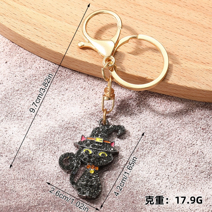 Wholesale Vintage Pumpkin Full Rhinestone Keychain Zinc Alloy Car Key Accessory