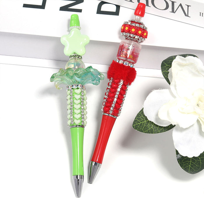 Wholesale New DIY creative diamond bead pen high value full diamond bead pen fashionable heavy rainbow rhinestone ballpoint pen