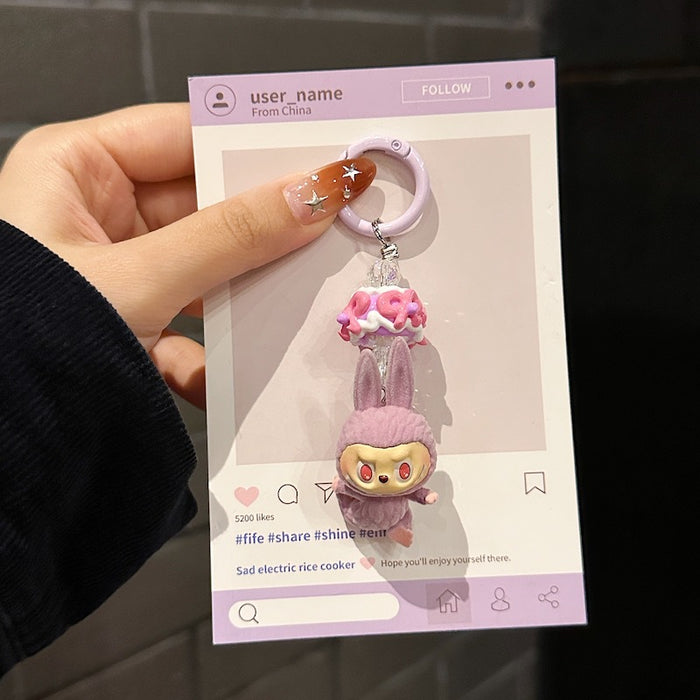 Wholesale Lazy Yoga Series Mobile Phone Chain Stuffed Trendy Light Luxury Bag Pendant Car Keychain