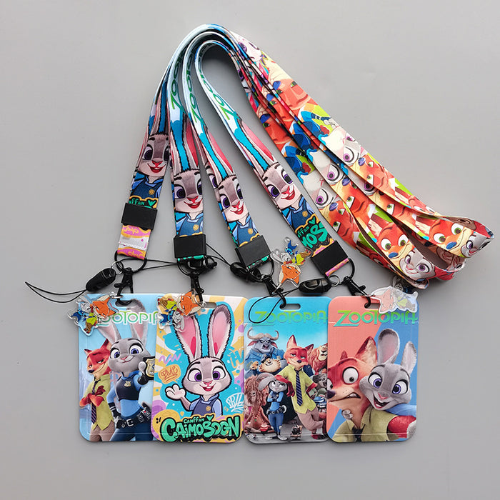 Wholesale Cartoon Anime Student Bus Card Holder Lanyard Keychain