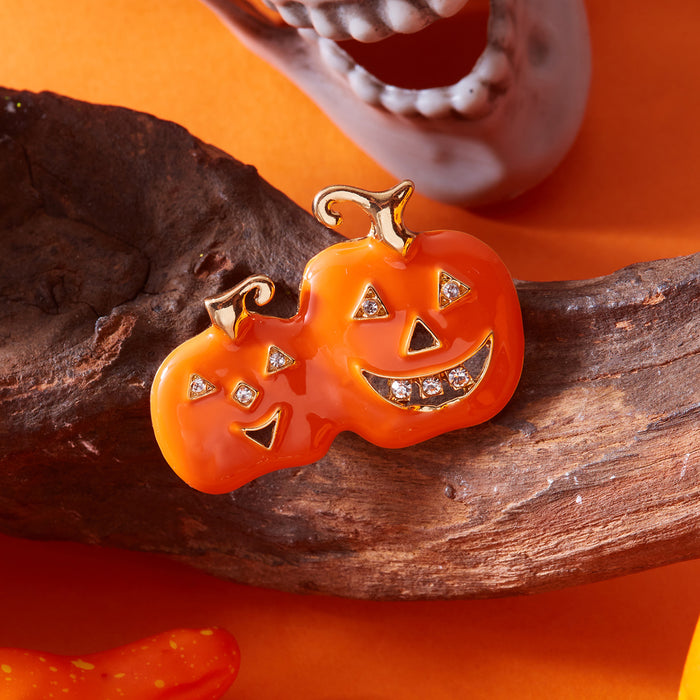 Wholesale Devil Pumpkin Brooch Rhinestone Zinc Alloy Jewelry Accessory
