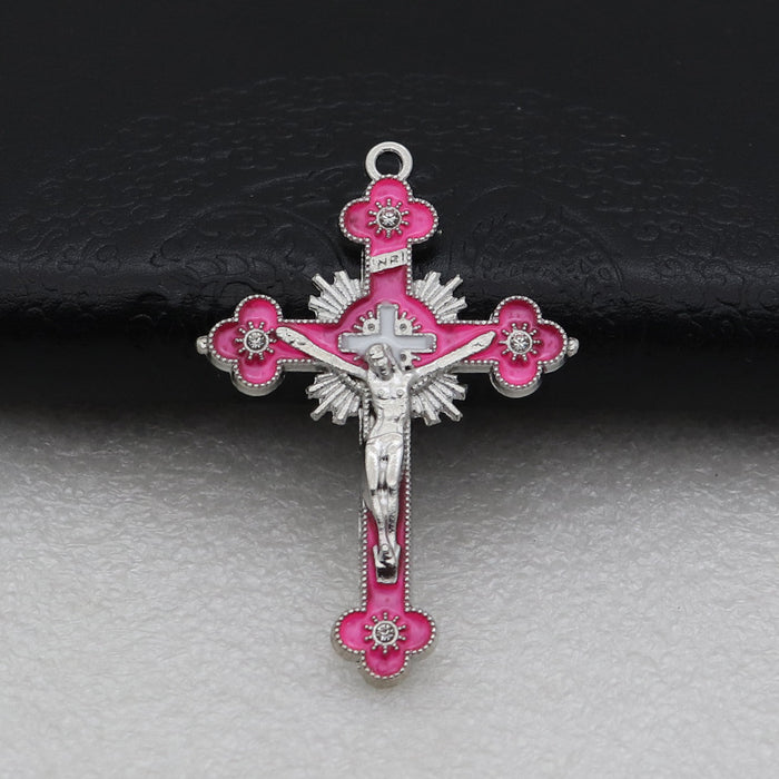 Wholesale Alloy Diamond DIY Cross Pendant Accessories JDC-DIY-ShuangN003