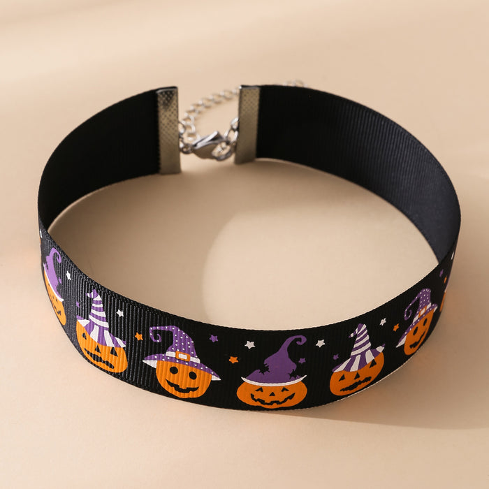 Wholesale Halloween Fabric Ghost Spider Cute Cartoon Necklace JDC-NE-JunJie001