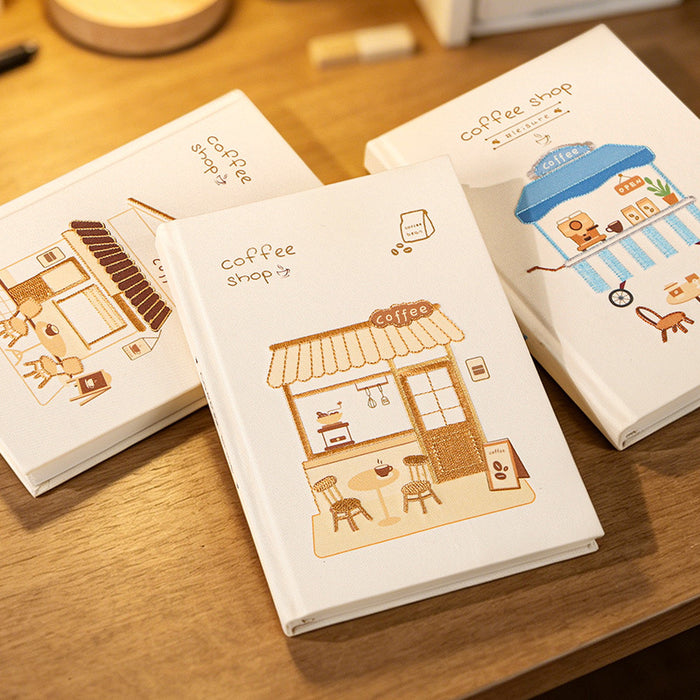 Wholesale Coffee House Embroidered Cloth Hardcover Notebook Design Journal
