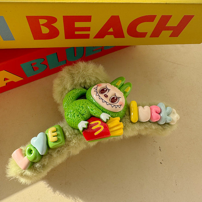 Wholesale Clip hair accessories grabbing clip cute plush hair clip female back of the head hair shark clip