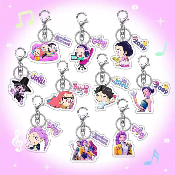 Wholesale 10pcs/set Anime-themed Acrylic Keychains Two-Piece Set