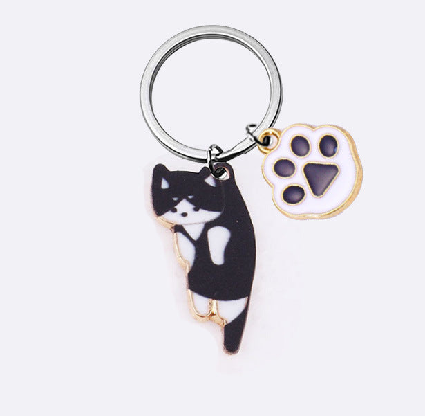 Wholesale Cute cartoon Cat keychain alloy dripping accessories student backpack pendant small gift