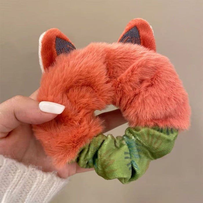 Wholesale Cute cartoon plush ears wide hair scrunchies
