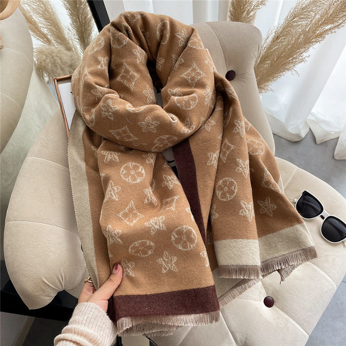 Wholesale Imitation Cashmere Scarf Air-conditioned Room Long Outer Shawl Double-sided Warm Neck Scarf JDC-SF-Yunt002