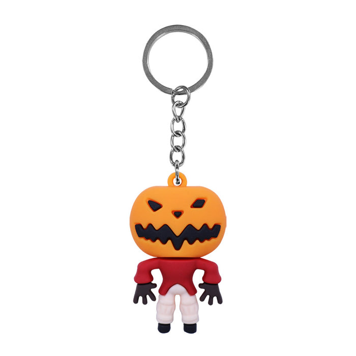 Wholesale  Pumpkin Ghost 3D PVC Keychain Doll DIY Party Bag Charm Keychain  MOQ:10