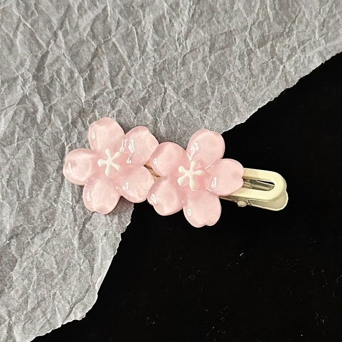 Wholesale Romantic pink cherry blossom hairpin high color value sweet high sense girl bangs side hairpin accessories hair accessories