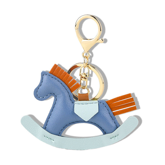 Wholesale pony pendant cartoon horse leather pendant handmade leather bag pendant