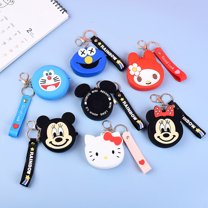 Wholesale Cute Silicone Cartoon Coin Purse Keychain Bag Trendy Unisex Wallet MOQ≥5