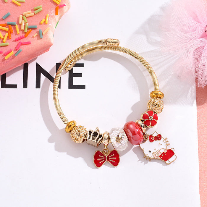 Wholesale Stainless Steel Cartoon Beaded Bracelet Stylish Jewelry Accessory MOQ≥2