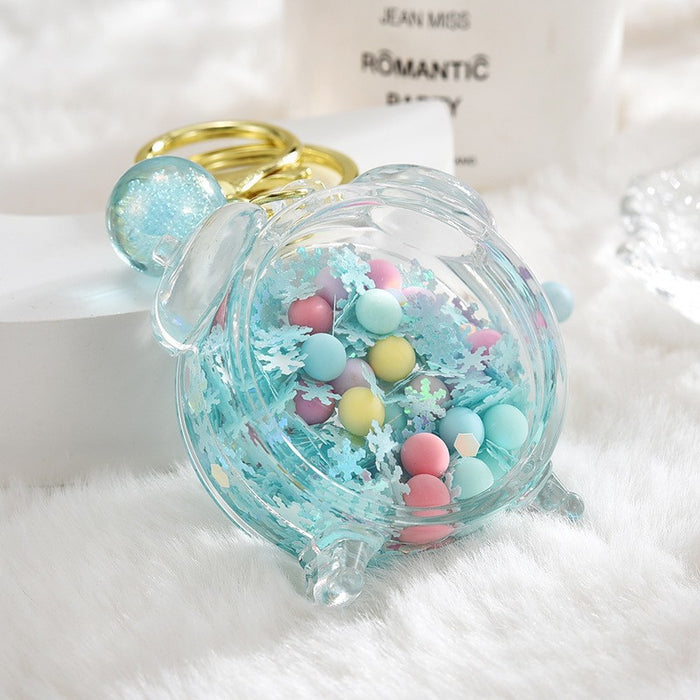 Wholesale Acrylic oil bottle candy Bean astronaut keychain