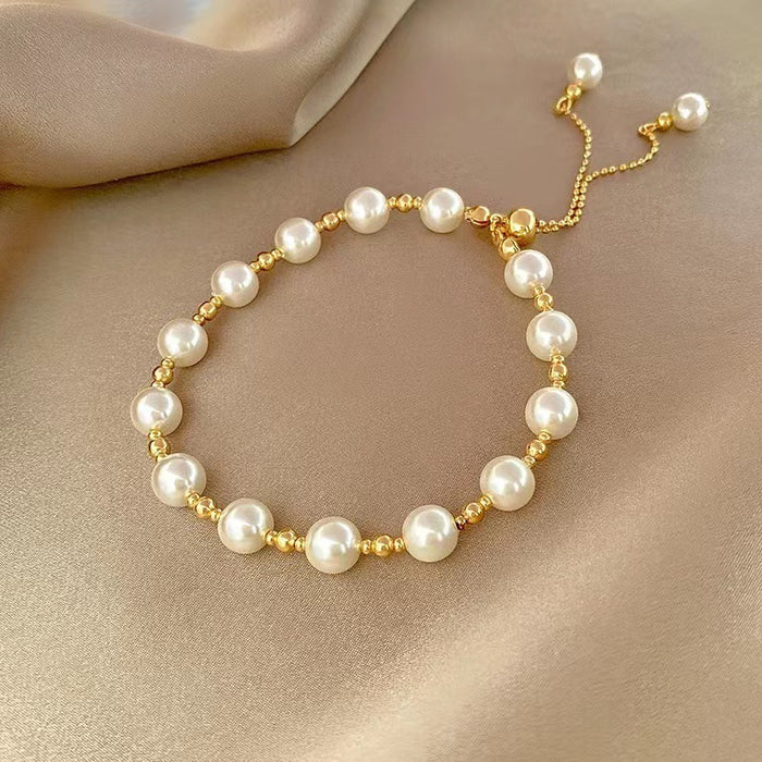 Wholesale Small niche, simple, fashionable, light luxury bracelet with versatile temperament, pearl bracelet, wristband