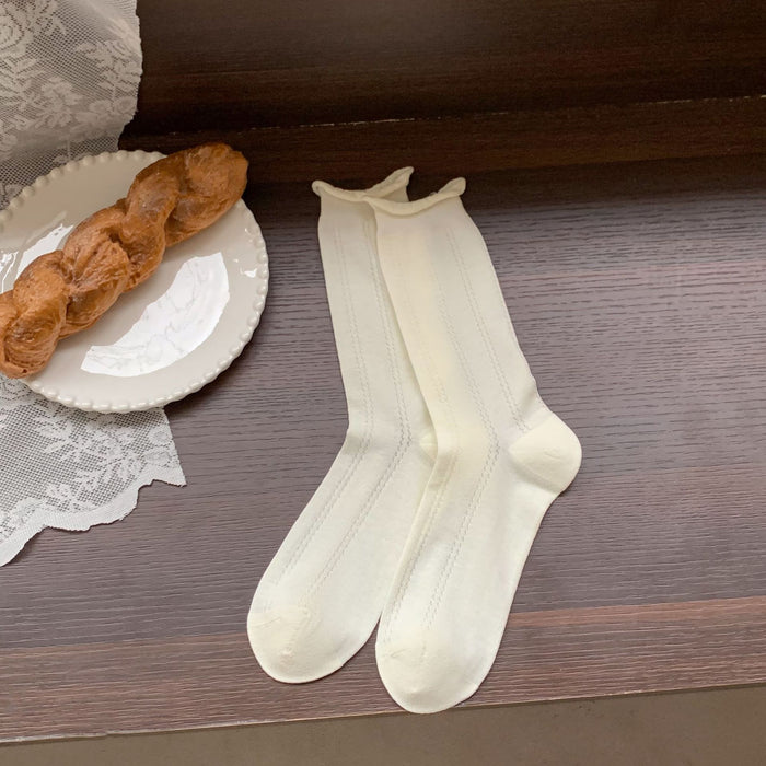 Wholesale Socks, mid tube socks, lace socks, hollowed out mesh stacking socks, sweat absorbing and breathable long socks