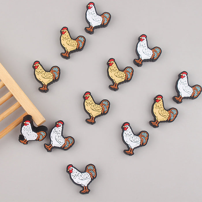 Wholesale Cartoon Rooster Silicone Focal Beads JDC-BDS-GuangTian021