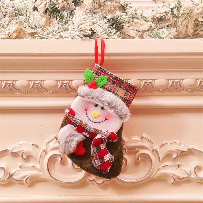 Wholesale Christmas socks Christmas socks gift bag pendant children candy bag cartoon small size gift bag decorations