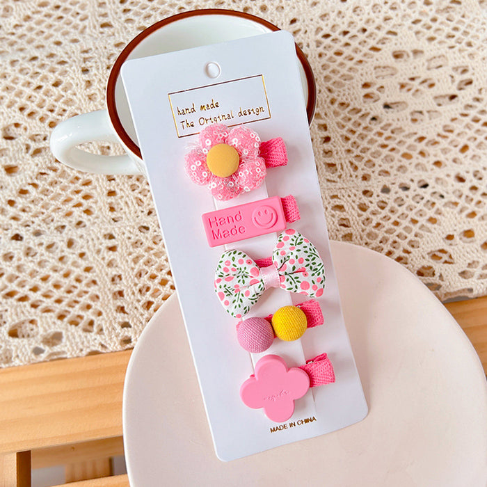 Wholesale Baby hairpins,  children' s hairpins,  cute bowknot fabric clips,  small size,  no hair damage