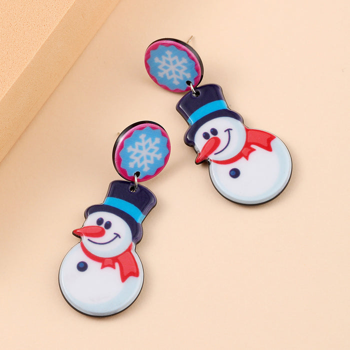 Wholesale Christmas Acrylic Cartoon Color Matching Earrings JDC-ES-JunJie013