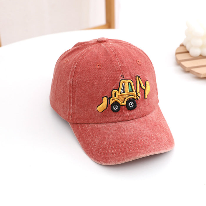 Wholesale Washed Cloth Baseball Cap Cartoon Embroidery  Cap for Boys and Girls