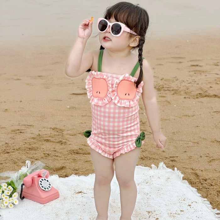 Wholesale Swimsuit, bikini, cute camisole, one-piece swimsuit, quick drying children's swimsuit