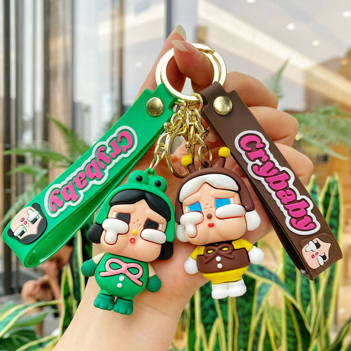Wholesale Cute teary-eyed doll silicone keychain