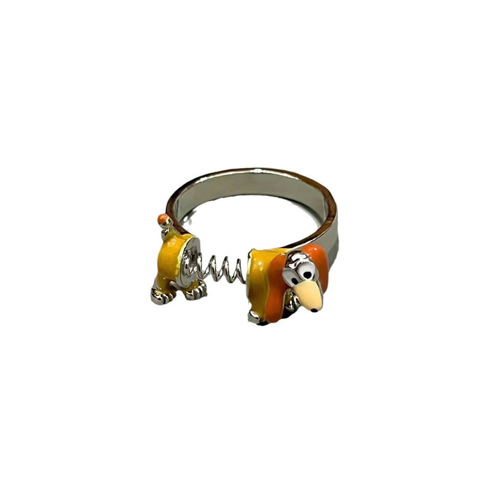 Wholesale Funny and cute spring dog ring, niche design, new versatile open-end ring