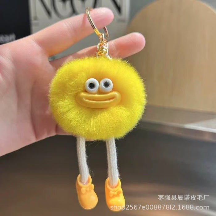 Wholesale Cute car keychain pendant plush ball bag ornament