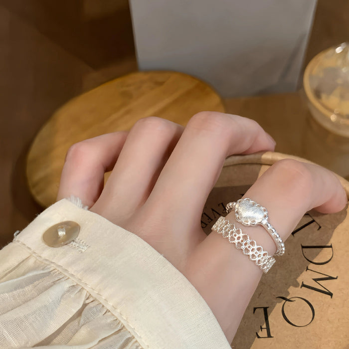 Wholesale Butterfly pearl ring, pure silver, niche, light luxury, high-end, versatile ring, open index finger ring