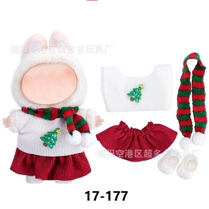 Wholesale ( Clothes only)  Baby clothes 17cm plush Christmas dress